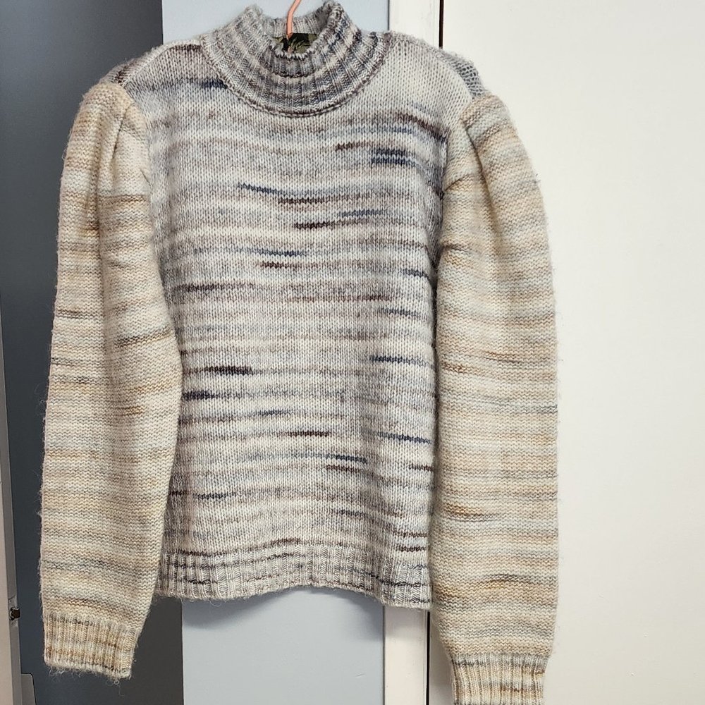 NWT - H HALSTON Puff Sleeve Mockneck Sweater Size XL